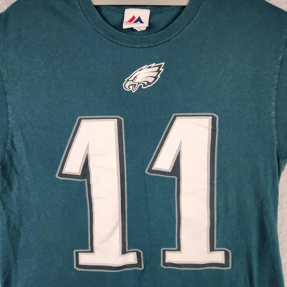Philadelphia Eagles Shirt Mens Medium Green 11 Wentz NFL Football Graphic Lgo